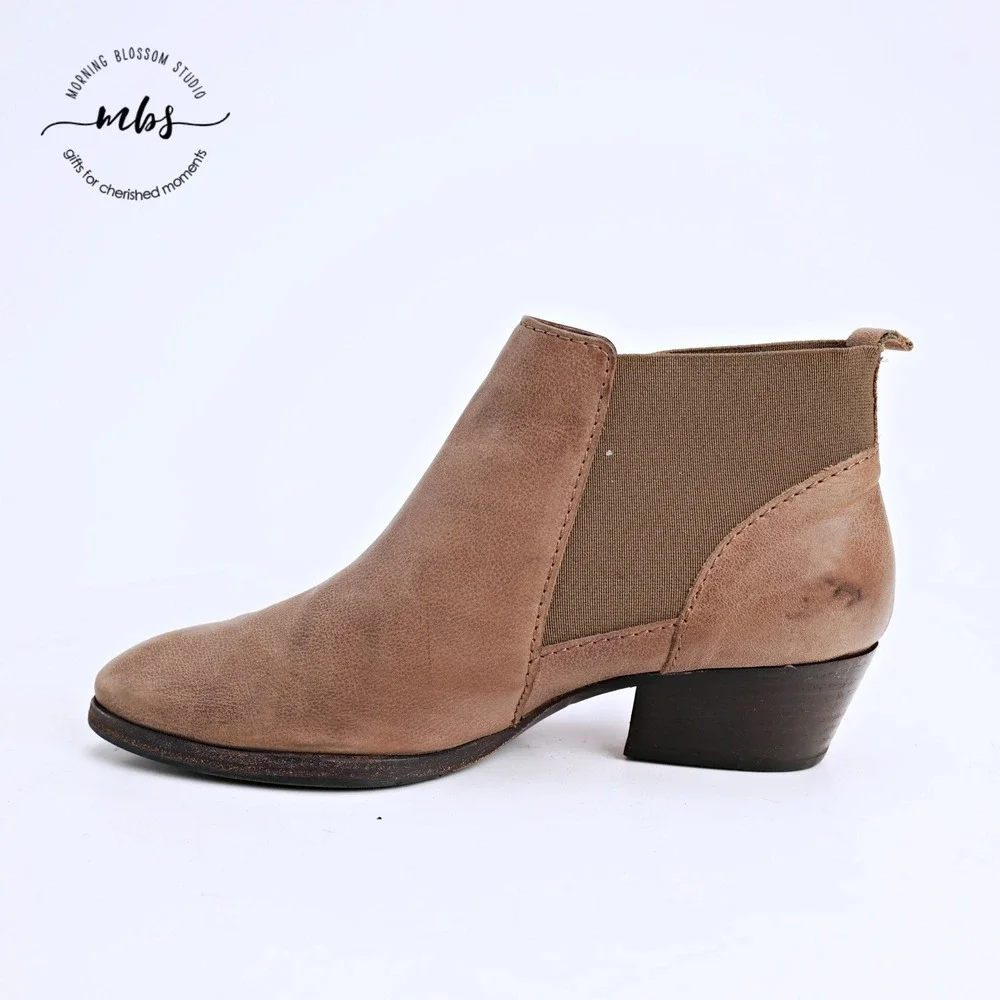 Aquatalia‎ Fionna Sport Leather Bootie Brown Women 6.5
